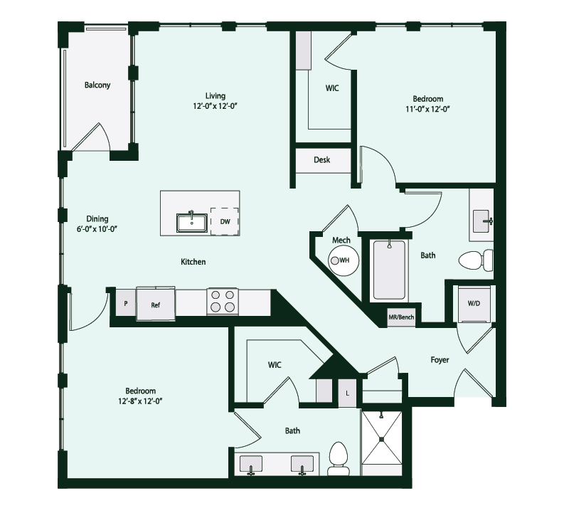 Floor plan layout diagram for B2-1